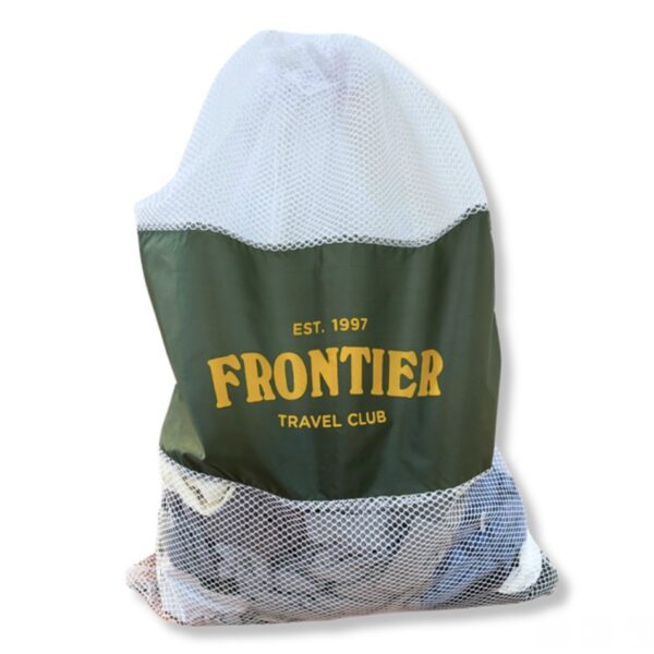 Frontier-travel-club-mesh-drawstring-laundry-bag