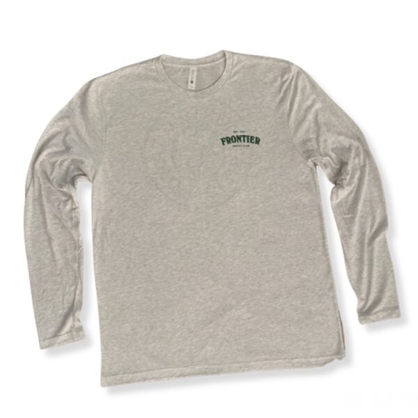 Frontier-Travel-Club-Next-Level-Long-Sleeve-Shirt-Light-Grey-Hunter-Green